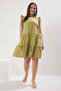 Khaki*001 Linen-Look Woven Plus Size Dress - 5