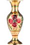 Brass Flower Vase 9Cm X 9Cm X 23Cm Gold, Green,Red And White - 3