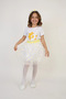 Girl Yellow Daisy Patterned Sequined T-Shirt Daisy Skirt Suit April 23 October 29 Show Outfit N - 3