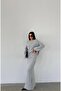 Madonna Collar Women's Knitting Long Skirt Suit - 3