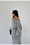 Madonna Collar Women's Knitting Long Skirt Suit - 4