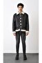 Black Faux Leather Jacket with Fur Detail