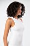 Weweus White Viscose Camisole Halter Neck Ribbed Look Athlete Body T-Shirt 2107 - 6