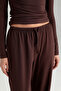 Ultra Soft Lace-Up Trousers Brown - 5