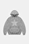 Star Stone Printed Oversize Unisex Washable White Hoodie - 2