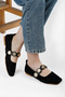 Daily Women's Stylish Buckle Ballerina Tweed Fabric Lightweight Comfortable Shoes - 2