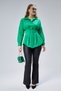 Women's Waist Seated Pleated Green Shirt