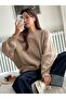 Women's Thessaloniki Knit Beige Oversized Sweater, Women's Sweater - 5