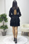 Women's Mini Evening Dress with Sequins - Low Back, Silver Cobalt Blue Beige Red Black - 5