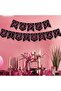 Pink Black Happy Birthday Pennant Flag Banner - 2