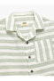 Pocket Detailed Cotton Blended Button Short Sleeve Shirt - 3