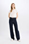 100% Cotton Straight Wide Fit High Waist Jean Trousers D5123Ax25Sp - 4