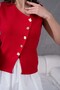 Women's Double Breasted Button Detailed Premium Knitwear Vest - 2