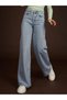 Nvn Hsn Cnk Power Stretch Fabric Women's Medium Blue Snow Wash Waist Stretch Fabric Loose New Season