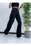Women's Molina2 Black Lycra Wide Leg Palazzo Pants - Loose Denim Trousers - 3