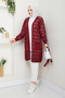 Women's Pocketed Waistband Openwork Knitwear Cardigan - 8