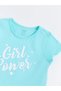 Crew Neck Short Sleeve Printed Baby Girl T-Shirt (S2) - 3