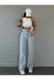 Nvn Hsn Cnk Serenay Blue Snow Wash Stretch Fabric Waist Loose Jeans New Season - 3