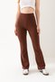 Women's Brown Spanish Leg Crepe High Waist Lycra Recovery Leggings Pants - 5