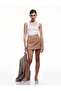 Regular Fit Single Pocket Detailed Mini Short Skirt