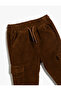 Cargo Pants Corduroy Tie Waist Pocket Cotton - 3