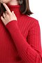 Women's Red Turtleneck Ribbed Knitwear Pullover Knitwear Blouse 2017 - 5