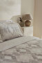 Chain 100% Cotton 120 Thread Double Satin Duvet Cover Set Gray - 4
