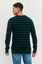 Men Crew Neck Long Sleeves Allover Printed Sweater, Navy - 3