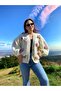 Hand Knitted Pink Rose Embroidered Women's Cardigan - 5