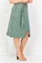 Women Herringbone Pattern Midi Skirt, Sage - 4