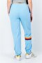 Women Drawstring Embroidered Logo Sweatpants, Light Blue - 3