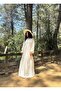 Women's Scallop Embroidered Long Floral Patterned Dress - 3