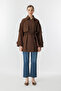 Short Brown Trench Cotton with Crown Oversize - 6