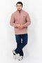 Men High Neck Long Sleeve Embroidered Logo Sweater, Duty Pink - 2