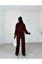Women's High Waist Knitwear Set Brown - 2