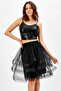 Layered Evening Dress Skirt Black - 3