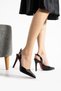 21-60 12 cm Women's Stiletto Slingback Heel Banded High Thin Heels Shoes - 2