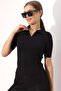 Polo Collar Knitwear Blouse 6335 Black - 4