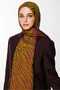 Riad Pattern Double Sided Shawl Oil Green-Plum - 3