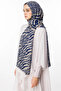 Riad Pattern Double-Sided Shawl Navy Blue-Beige - 2