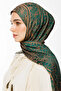 Lavin Pattern Double-Sided Shawl Emerald-Apricot - 3