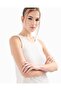 Women's Regular Cut Halter Neck Woven Fabric Ecru T-Shirt - 4