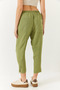 Women's Pistachio Green Linen Elastic Waist Tied Leg Detail Pocketed Carrot Cut Trousers 3875 60261419 - 7