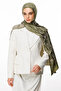 Selis Pattern Double Sided Shawl Khaki-Salmon
