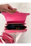 Fuchsia Pink Gold Detailed Hand Shoulder and Crossbody Women's Bag with Magnet Closure - 6