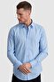 Men's Slim Fit Slim Fit Cotton Terry Cotton Fabric Easy Iron Blue Shirt - 2