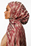 Selis Pattern Double Sided Shawl Plum-Salmon - 3