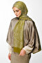 Henna Pattern Double Sided Shawl Oil Green-Ecru - 2