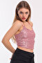Lined Croptop Strap Bustier_bus32491 Powder - 2
