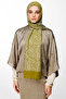Henna Pattern Double Sided Shawl Oil Green-Ecru
